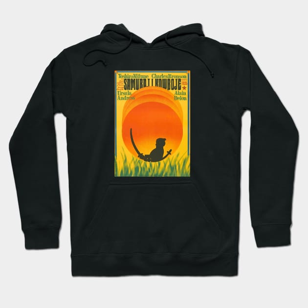 Soleil rouge (Red Sun) - Vintage Polish Movie Poster Hoodie by caseofstyle